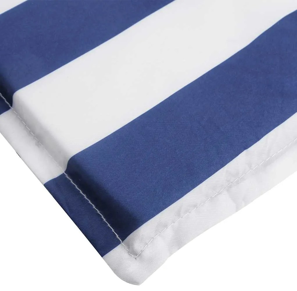 Almofadão cadeira de terraço tecido oxford riscas azul/branco