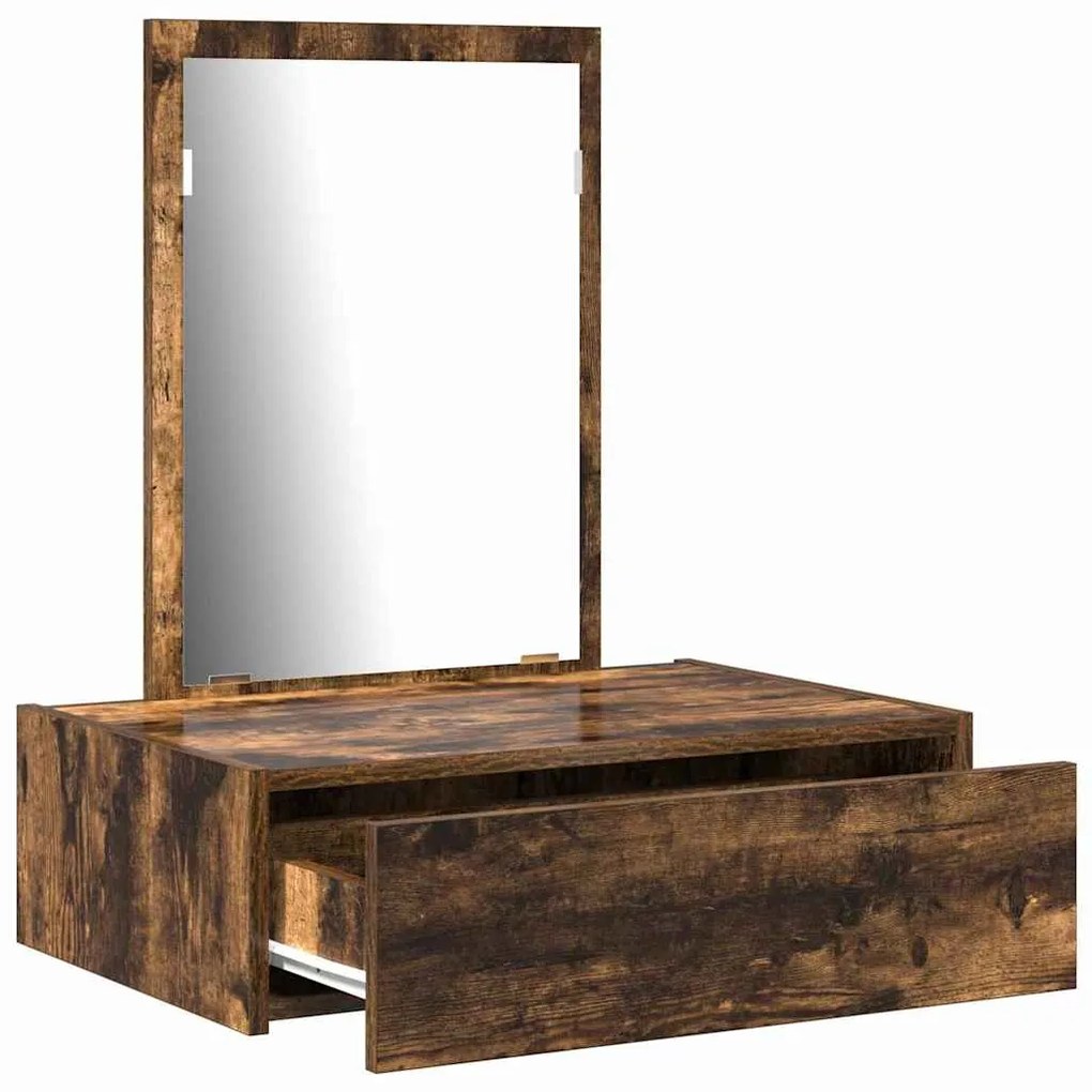 Mesa de Maquiagem Suspensa Carvalho Fumado 60x40x70 cm