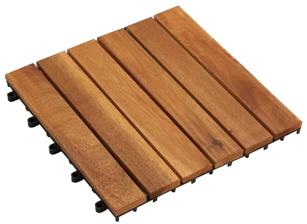 41584 vidaXL Ladrilhos em acácia, padrão vertical, 10 pçs, 30 x 30 cm