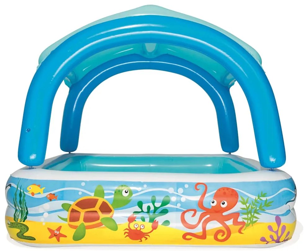 Piscina de brincar com toldo azul 140x140x114 cm