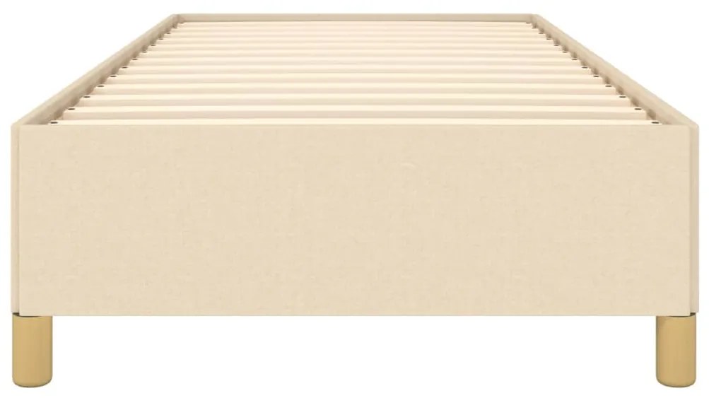 Estrutura de cama sem colchão 100x200 cm tecido cor creme
