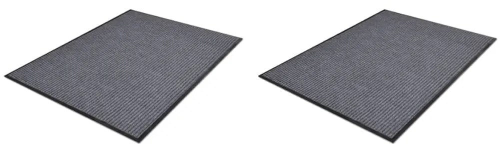 278748 vidaXL Tapetes de porta PVC 2 pcs 90x60 cm cinzento