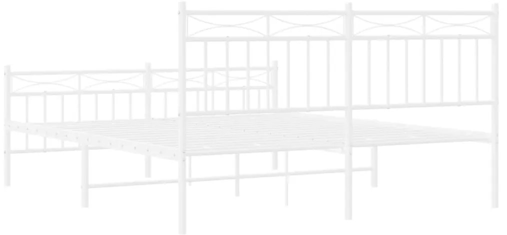 Estrutura de cama com cabeceira e pés 160x200 cm metal branco