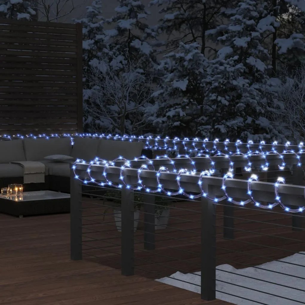 343312 vidaXL Cordão de iluminação com 480 luzes LED 20 m PVC branco frio
