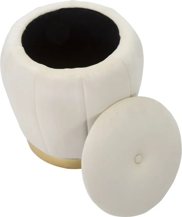 BANCO COM ARMAZENAMENTO PARIS Ø 43X43 CM CREME E DOURADO