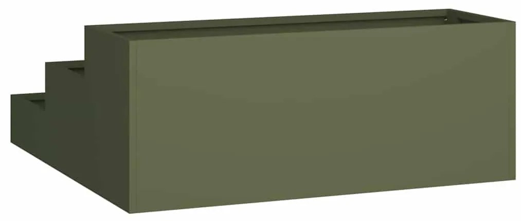 Vaso de Jardim 3 Andares 90x90x35 cm Verde Oliva Aço