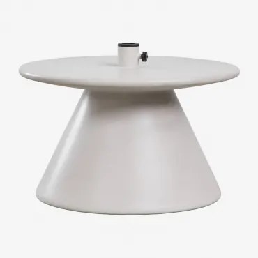 Base De Guarda-sol Com Mesa Integrada Redonda Em Cimento Darwys Cinzento Areia - Sklum