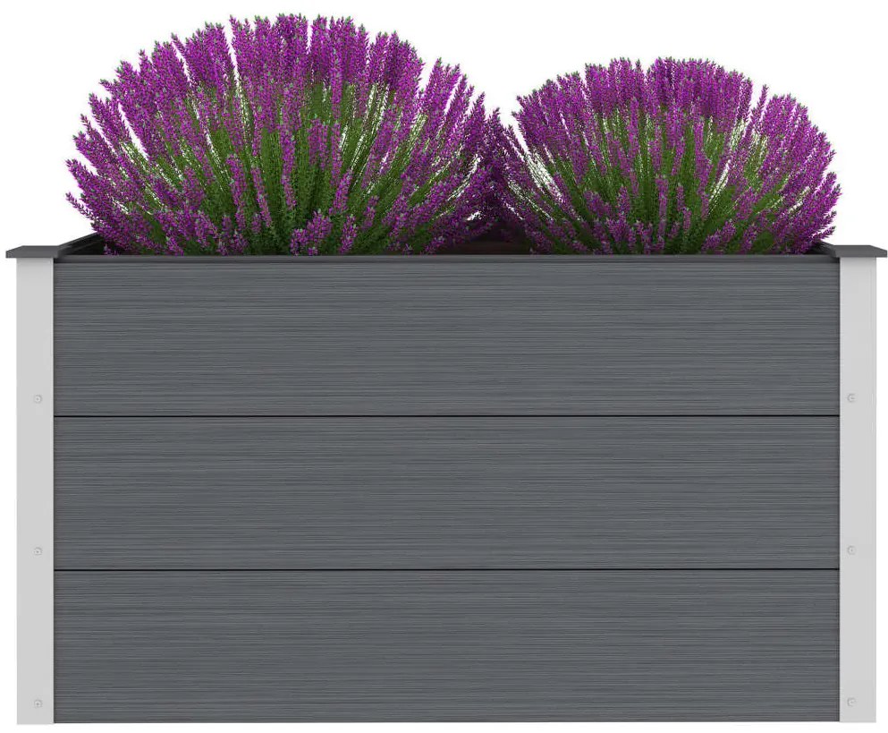 Canteiro elevado para jardim WPC 100x50x54 cm cinzento
