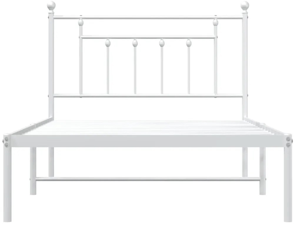 Estrutura de cama em metal com cabeceira 107x203 cm branco