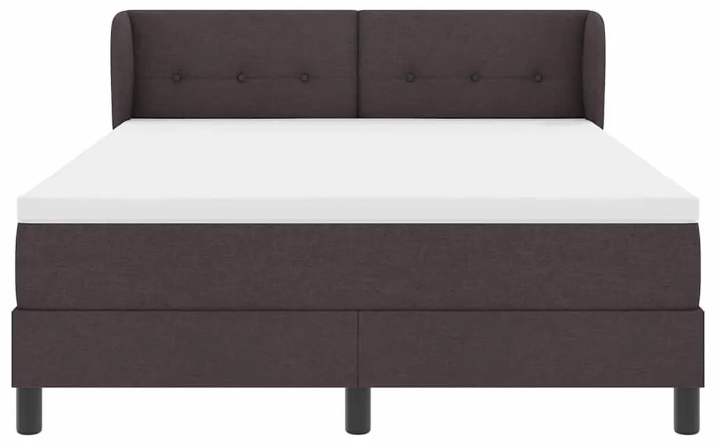 Cama Box com Colchão vidaXL Marrom Escuro 160x200 cm Tecido