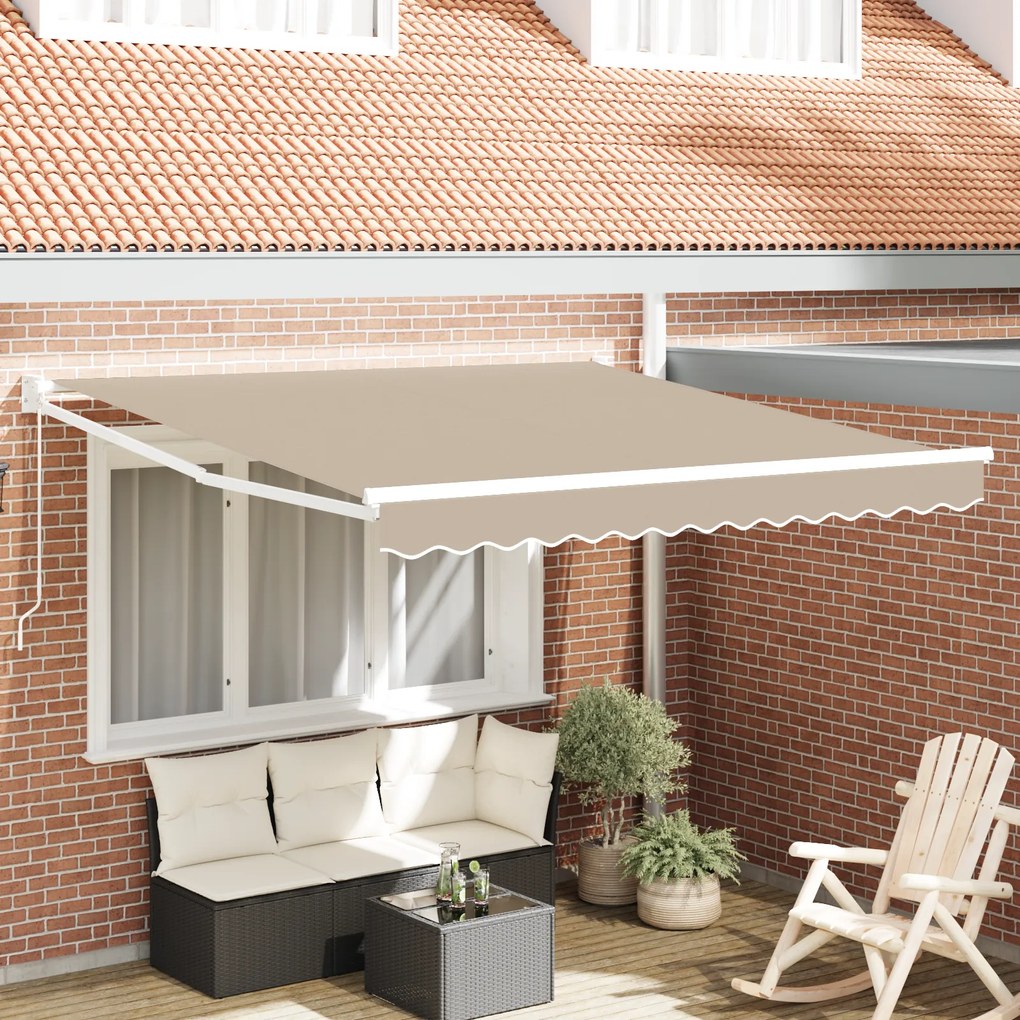 Toldo Retrátil Manual vidaXL Bege 300x250 cm