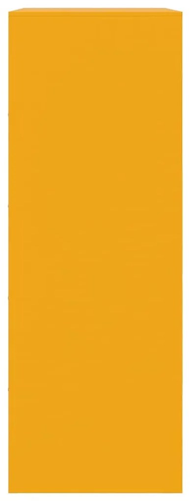 Aparador 67x39x107 cm aço amarelo mostarda