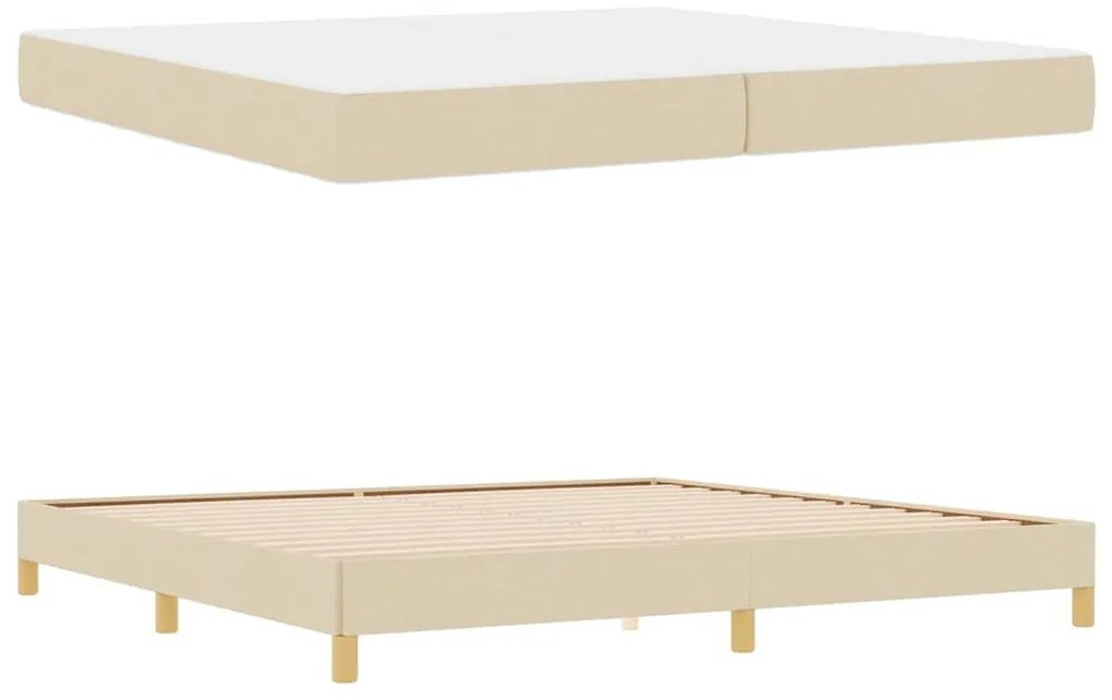 Cama Box Creme, Marrom 200 x 200 cm