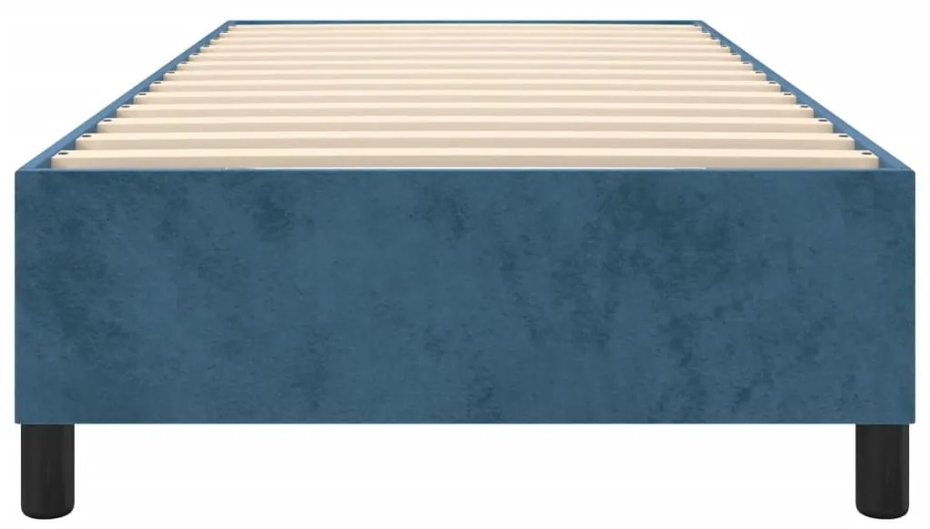 Estrutura de cama sem colchão 100x200 cm veludo azul-escuro