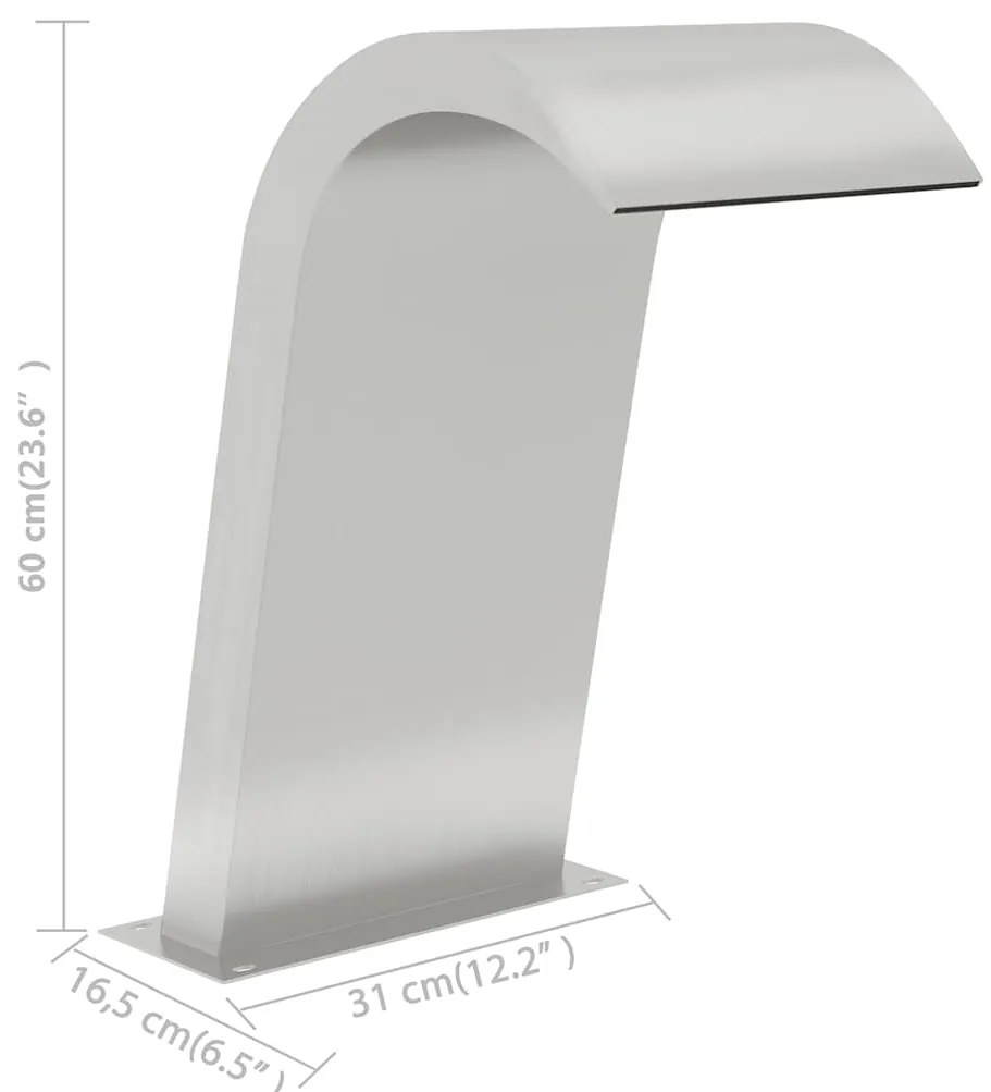 Fonte de piscina 50x30x60 cm aço inoxidável 304