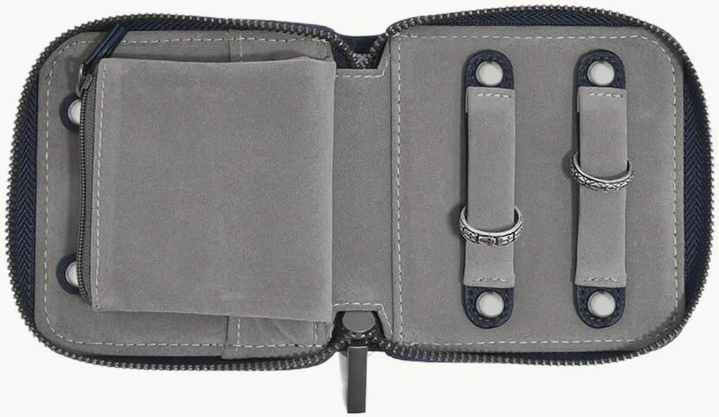 Rolo compacto para joias azul-marinho