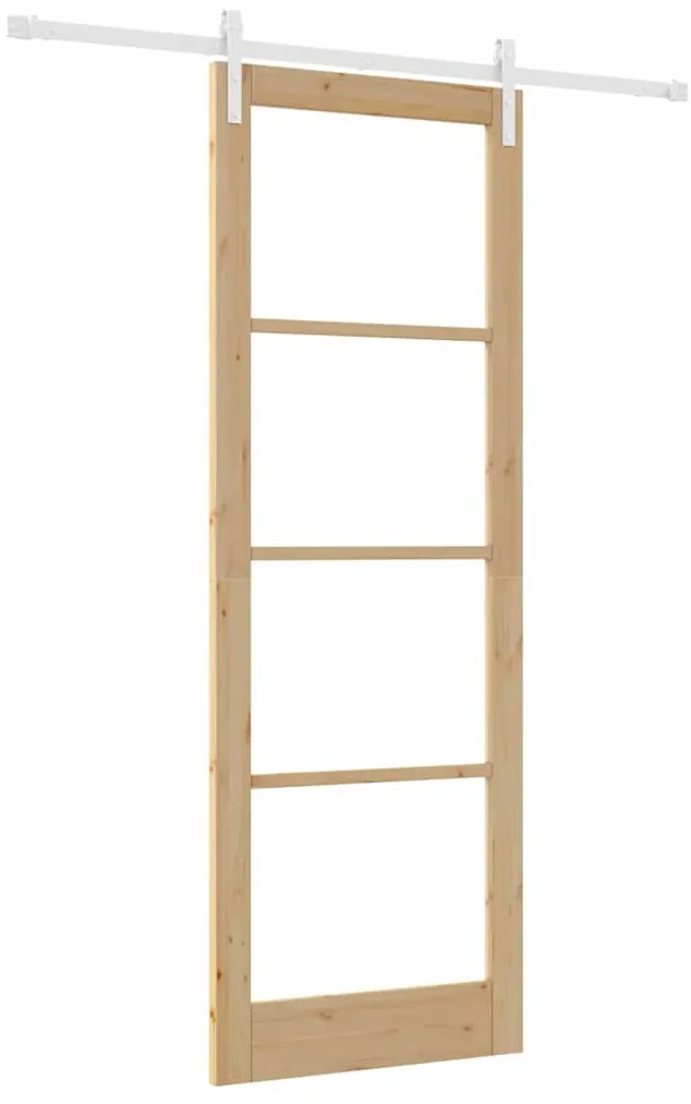 Porta deslizante vidaXL com conjunto de hardware "ORKDAL" Madeira Sóli