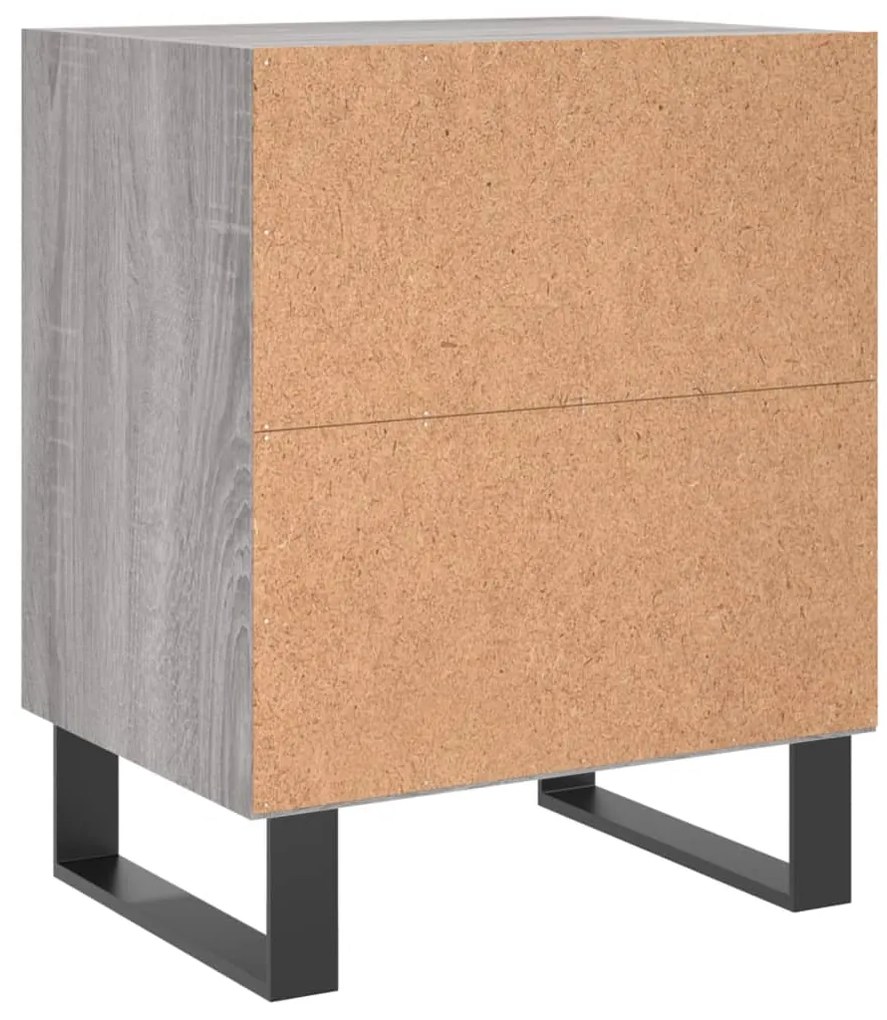 Mesa de cabeceira 40x30x50 cm derivados de madeira cinza sonoma