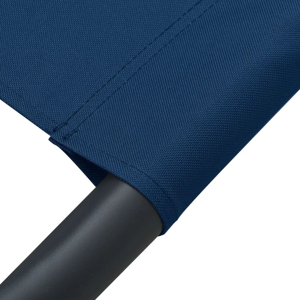Espreguiçadeira com toldo e almofada azul