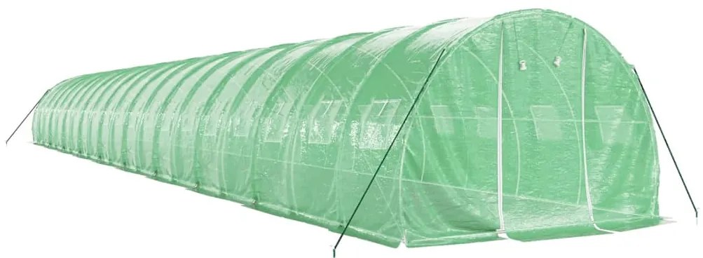 Estufa com estrutura de aço 60 m² 20x3x2 m verde