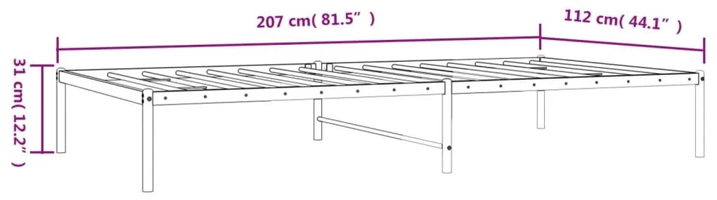 Estrutura de cama metal 107x203 cm preto