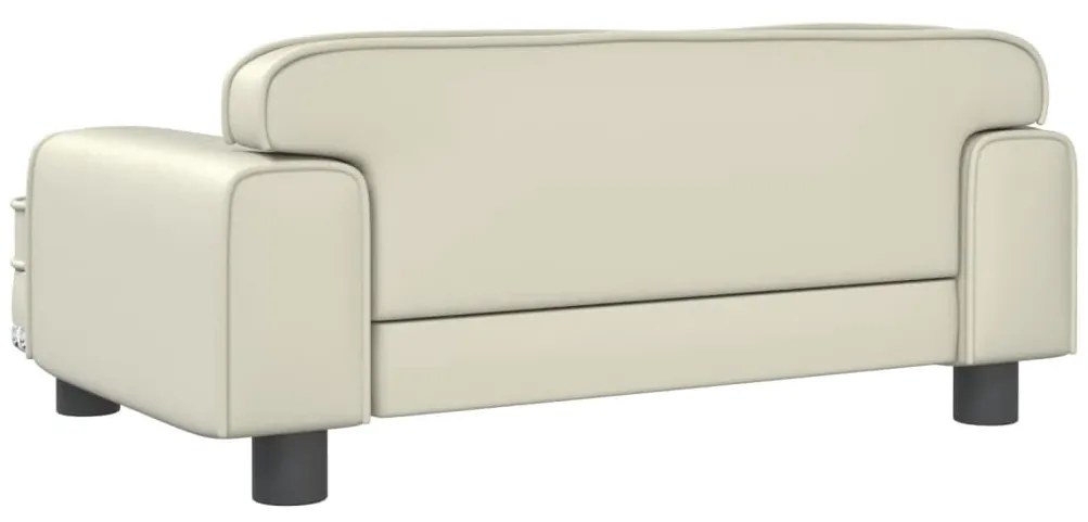 Sofá infantil 70x45x30 cm couro artificial cor creme