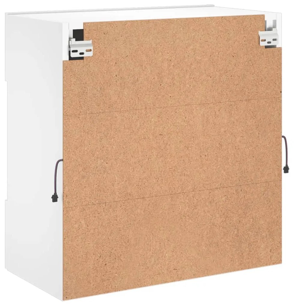 Móvel de parede para TV com luzes LED 58,5x30x60,5 cm branco