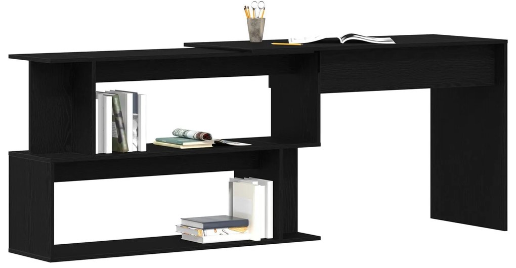 Mesa vidaXL Preta Carvalho 200x50x76 cm Madeira engenheirada