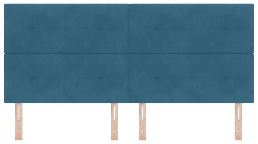 Cabeceira vidaXL Botões Estofada Azul Escuro 200 cm Veludo