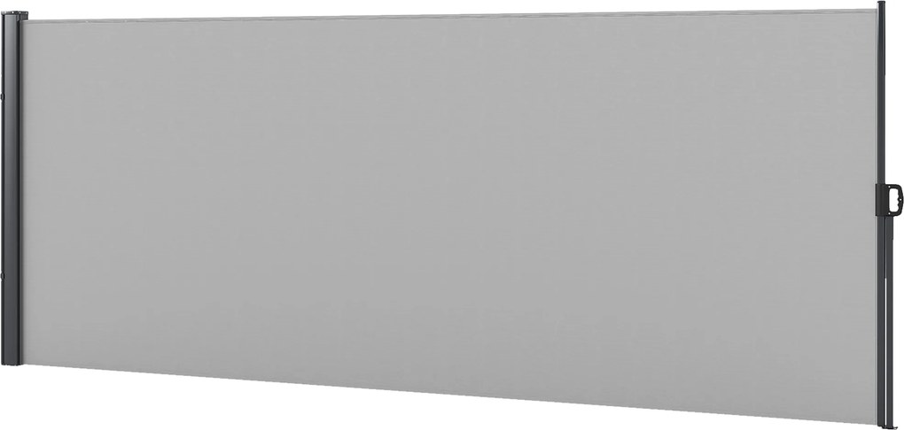 Toldo lateral com proteção contra olhares indiscretos, retrátil, dim. 4,00 m (L) x 1,60 m (A), em alumínio. Poliéster anti-UV de alta densidade, 180 g