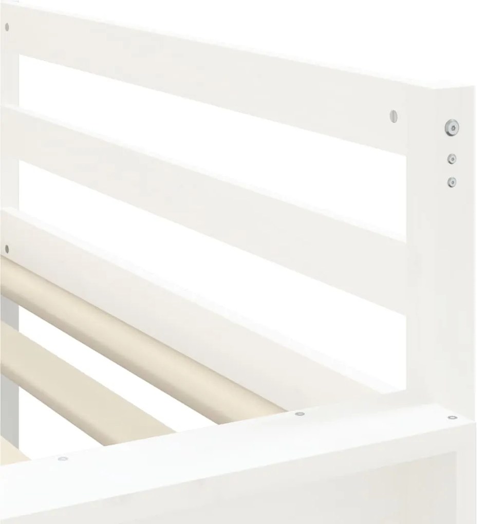 Cama alta para criança com torre 80x200 cm pinho maciço azul