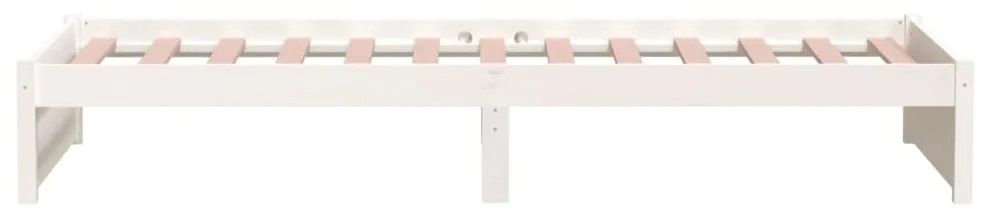 Estrutura de cama solteiro 90x190 cm madeira maciça branco