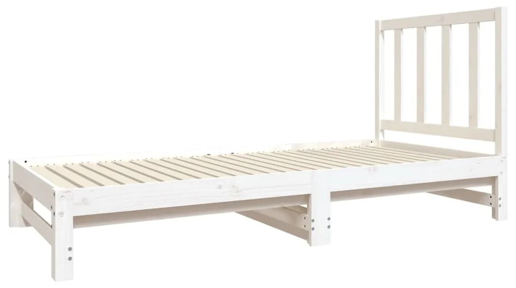 Estrutura sofá-cama de puxar 2x(90x190) cm pinho maciço branco