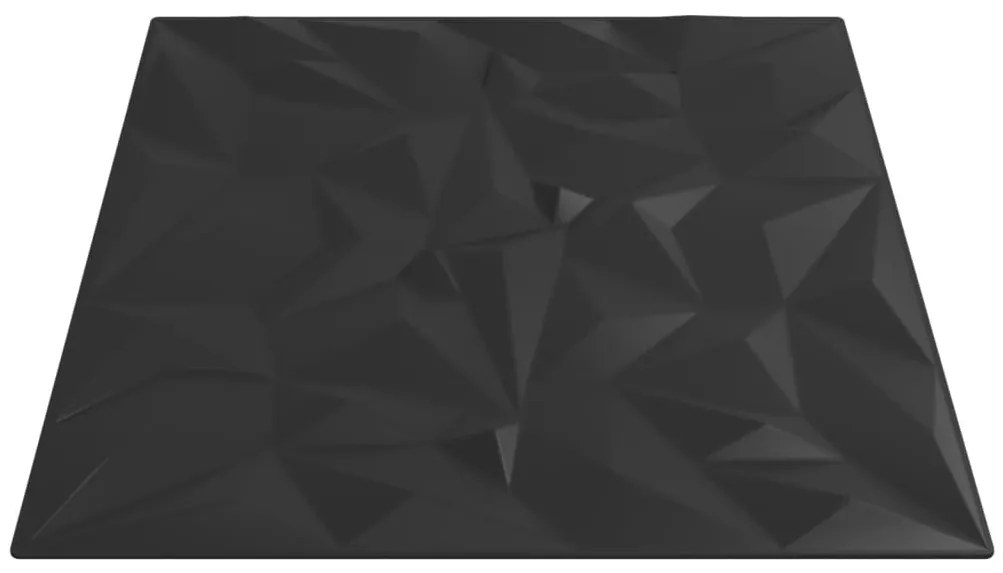 Painéis de parede 48 pcs 50x50 cm 12m² XPS ametista preto