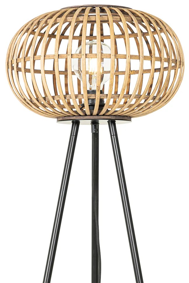 Candeeiro de pé tripé oriental bambu - Amira
