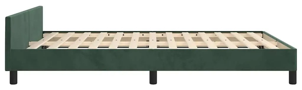 Estrutura de cama sem colchão 140x190 cm veludo verde-escuro