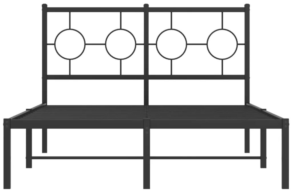 Estrutura de cama com cabeceira 120x200 cm metal preto