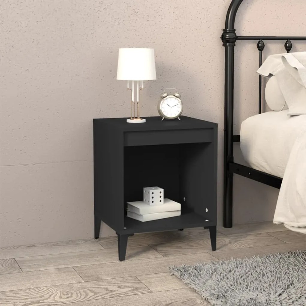 vidaXL Mesa de cabeceira 40x35x50 cm preto