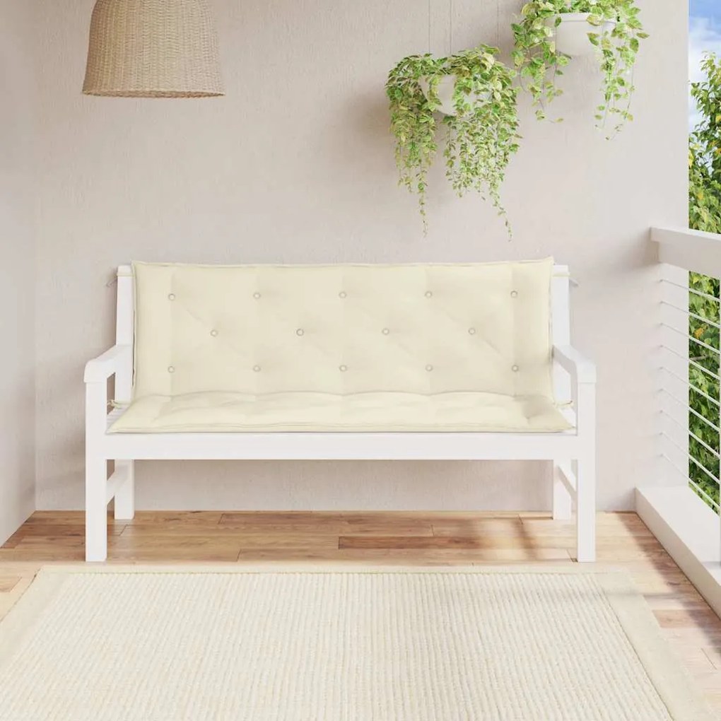 Almofadão para banco de jardim tecido oxford branco nata