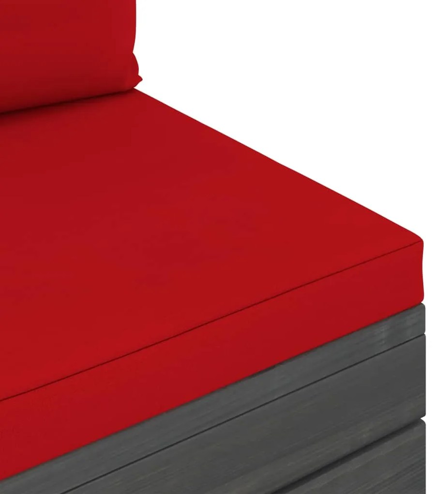 2 pcs conjunto lounge de paletes com almofadões pinho maciço