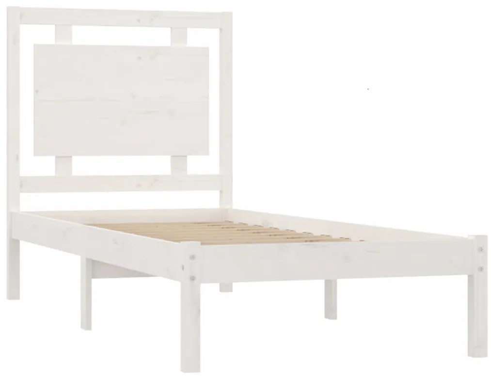 Estrutura cama pequena solteiro 75x190 cm madeira maciça branco