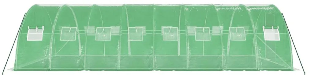 Estufa com estrutura de aço 32 m² 8x4x2 m verde