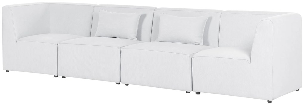 Sofá modular de 4 lugares em bombazine branco sujo LEMVIG Beliani