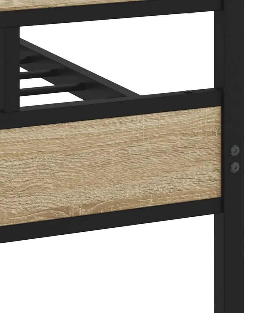 Estrutura de cama sem colchão 100x200 cm metal carvalho sonoma