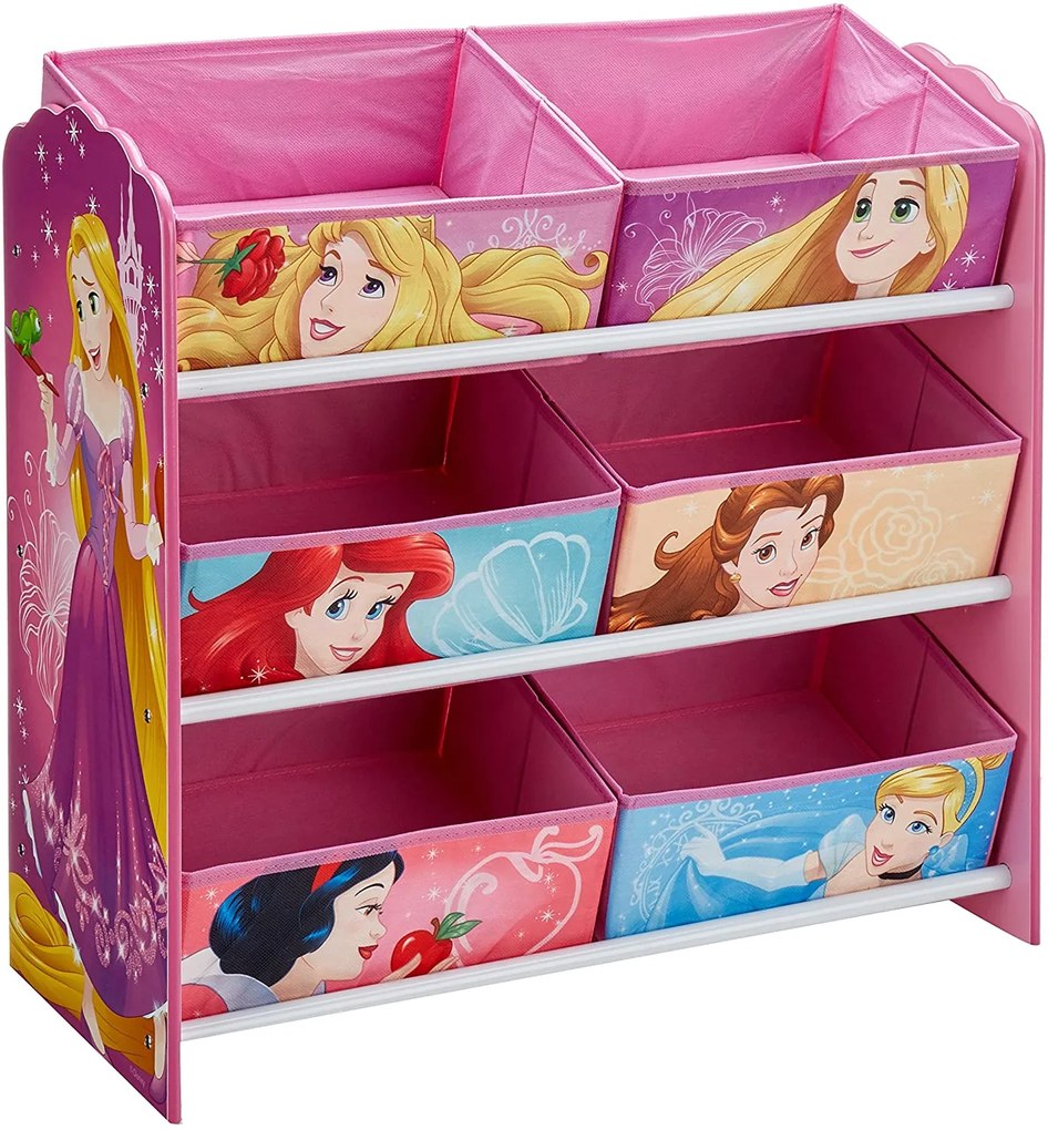 Móvel de armazenamento infantil, madeira, Princesas 60 cm x 63,5 cm x 30 cm ROSA