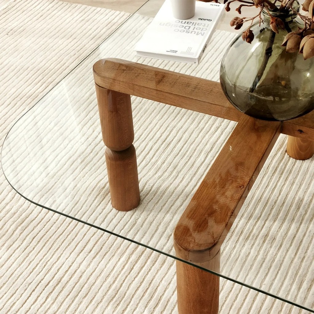 Mesa de Centro Kei – Nogueira – 80x40x80 cm