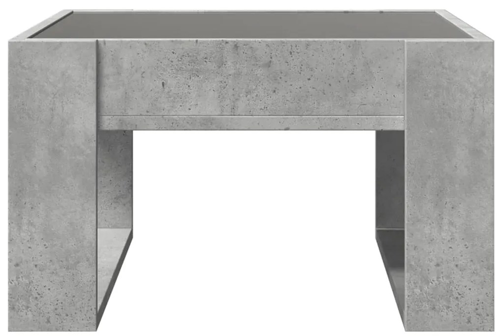 Mesa de centro luzes LED Infinity 50x53x30 cm cinzento cimento
