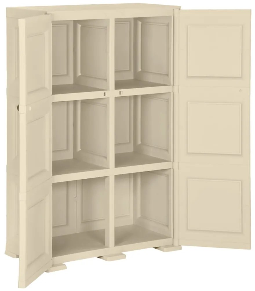 Armário de plástico 79x43x125 cm design de madeira branco nata