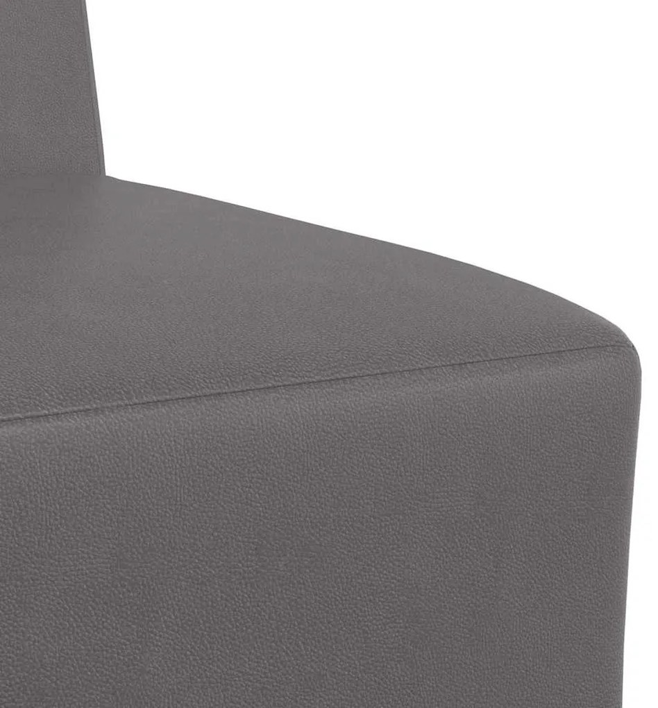 Poltrona sem braços 55 cm couro artificial cinzento