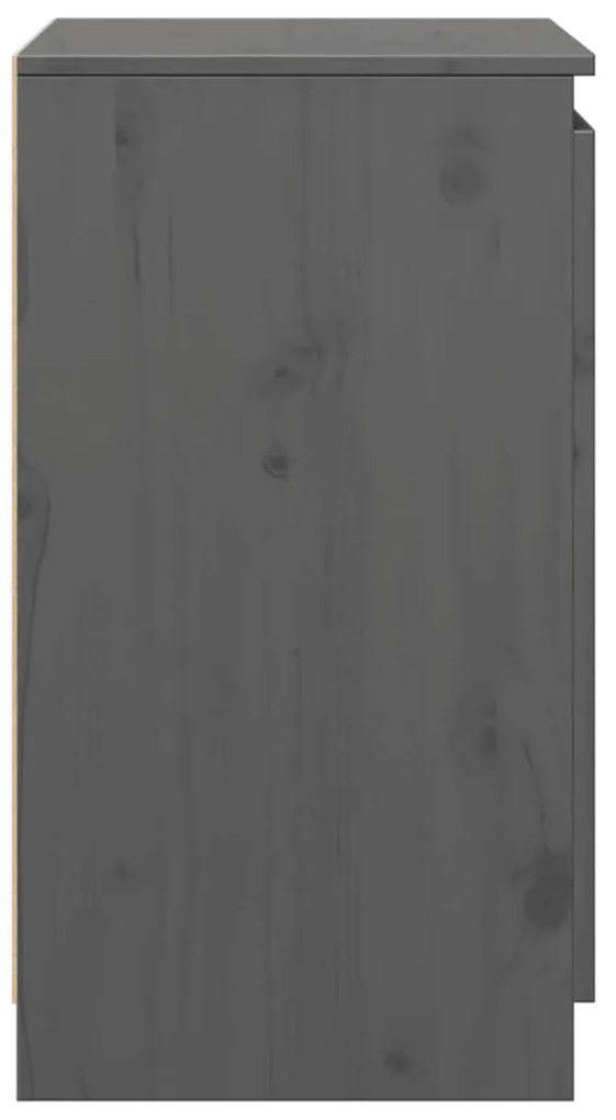 Armário de apoio 60x36x65 cm madeira de pinho maciça cinzento